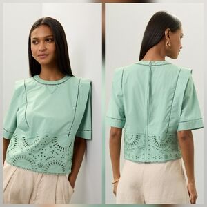 BOSS Ikara Cotton Top Crew neck. ¾ sleeve Size 2